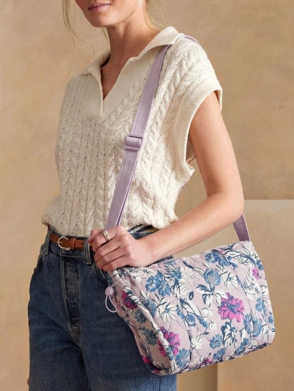 Vera Bradley Featherweight Crossbody Bag Floral Lavender